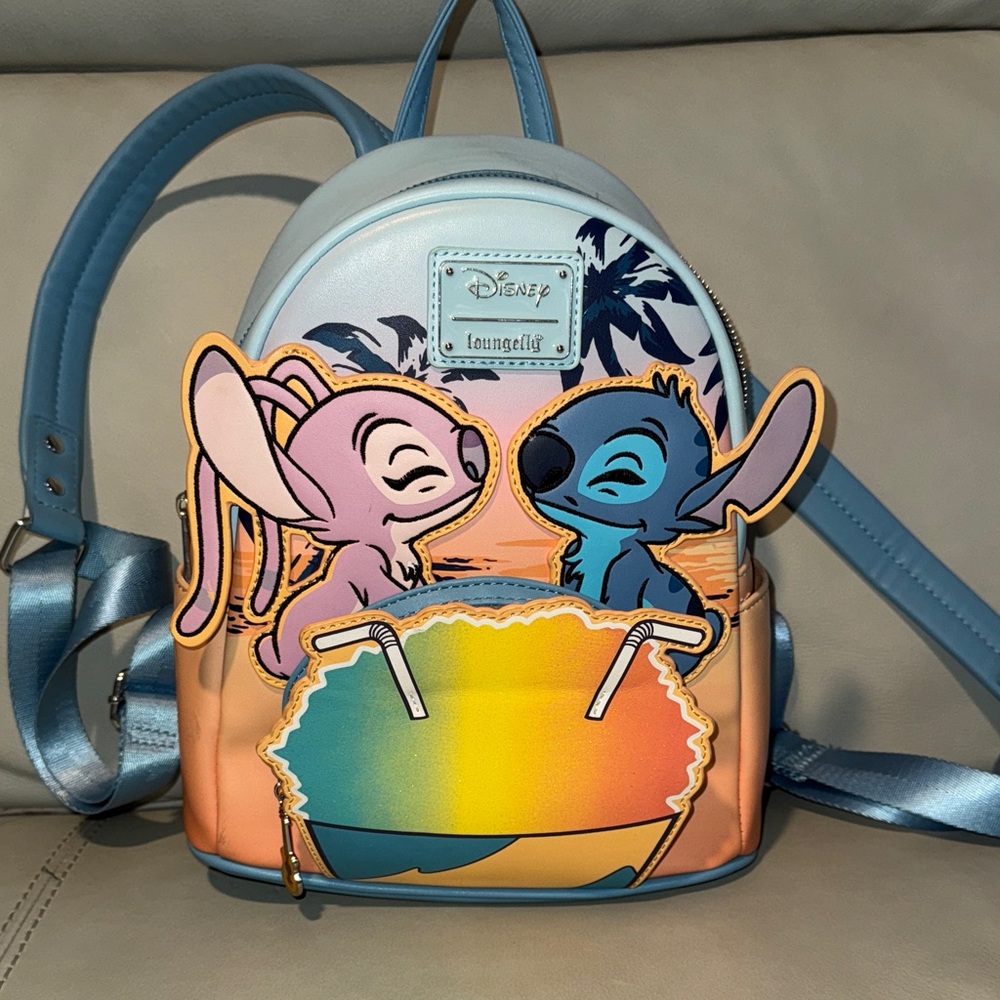 Loungefly Stitch and Angel Sunset Mini Backpack
